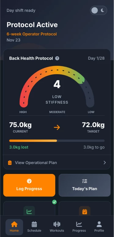 Road Daily Plan app dashboard